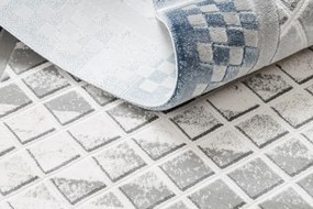 Koberec AKRYL VALS 103 Geometricky ramka 3D sivý / slonia kosť