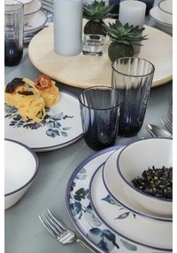 Jedálenská súprava 24 ks biela/modrá/keramika