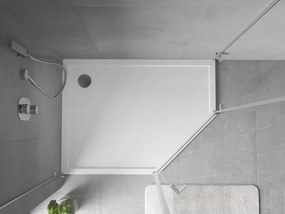 Mexen Flow päťuholníková vanička slim ľavá 100 x 80 cm, biely lesk - 46P108010L