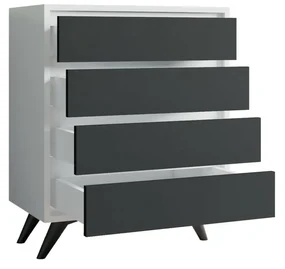 Komoda Suvera White and Anthracite
