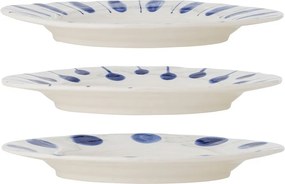 Biele/modré kameninové taniere v súprave 3 ks ø 28 cm Linora – Bloomingville