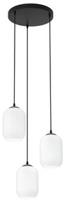 Luster na lanku VERDI 3xE27/15W/230V pr. 30 cm čierna/biela
