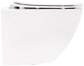 Závesné WC MAXMAX Rea Carlo mini RIMLESS + Duroplast sedátko flat - biele