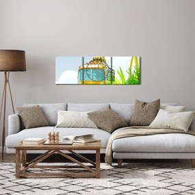 Obraz - Cesta do trópov (s hodinami) (90x30 cm)