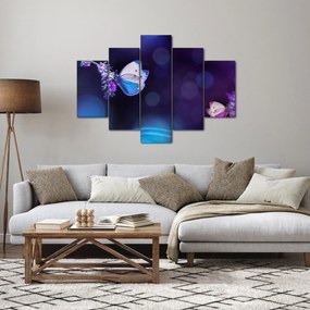 Obraz - Motýle na levanduli (150x105 cm)