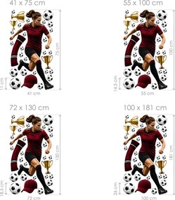 Futbalistka Sparta Praha úpravy na prianie športové nálepky na stenu hárok 41 x 75 cm