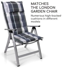 London, záhradná stolička, súprava 2 kusov, textilén, hliník, 6 pozícií, skladacia