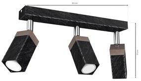 Bodové svietidlo SOLO 3xGU10/MR11/40W/230V čierna