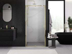 Mexen Exo, výklopné sprchové dvere 90 cm, číre sklo, zlatá, 819-090-000-50-00