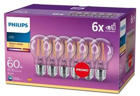 SADA 6x LED Žiarovka VINTAGE Philips E27/7W/230V 2700K TECOBB203