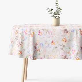 Goldea oválny obrus 100% bavlnené plátno deluxe - divoké kvety 120 x 160 cm