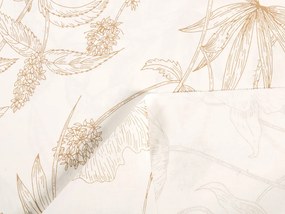 Biante Bavlnený záves Sandra SA-425 Hnedé listy na smotanovom 140x200 cm