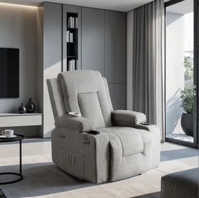 Masážne polohovateľné kreslo ARIEN sivý menšester - vintino.sk