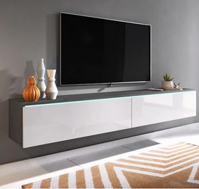 TV skrinka LED matera/biely lesk Lowboard D180