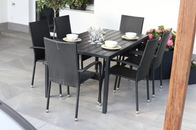 Záhradný jedálenský set Viking L + 6x ratanová stolička Paris