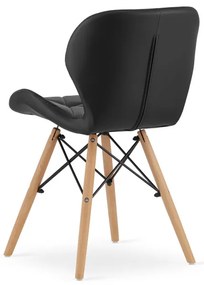 Set dvoch jedálenských stoličiek LAGO ekokoža čierne (2ks)