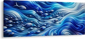 Obraz – Ryby vo vlnách (120x50 cm)