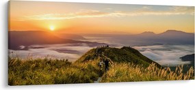 Obraz hory pri západe slnka (120x50 cm)
