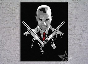 Ručne maľovaný POP Art obraz HITMAN | rôzne rozmery