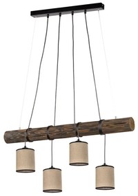 Spot-Light 68859456 - Luster na lanku NEGRO 4xE27/25W/230V borovica