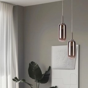 Antracitové LED závesné svietidlo so skleneným tienidlom ø 13 cm Fiuggi – Candellux Lighting