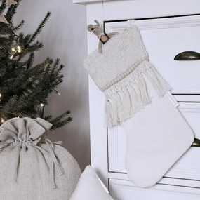 Vianočné Boho pančucha 42x26cm