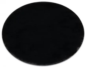 Sammer Kvalitné koberce v čiernej farbe plyšové okrúhle C353 Priemer 60 cm