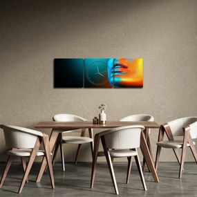 Obraz - Trblietavá tvár (s hodinami) (90x30 cm)