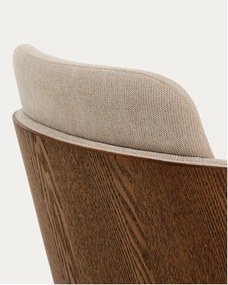 Hnedá čalúnená kancelárska stolička Madai – Kave Home