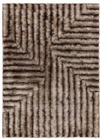 Moderný koberec FLIM 010-B7 shaggy, bludisko, hnedý