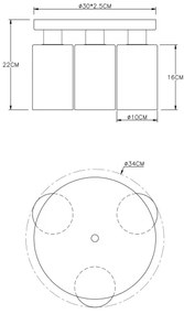 Globo 15465-3D - Stropné svietidlo HADERA 3xE27/60W/230V