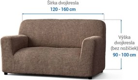 Bielastické poťahy COSTINA oriešková dvojkreslo (š. 120 - 160 cm)