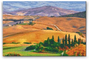 Gario Diamantové maľovanie Toskánsko, Taliansko Rozmery: 60 x 40 cm, Rámovanie: Iba zrolované plátno, Diamanty: Okrúhle