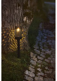 Čierne solárne LED osvetlenie z nerezovej ocele Star Trading Blace, výška 46 cm