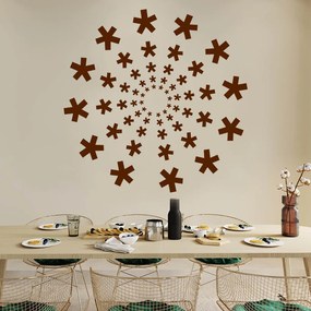 Veselá Stena Samolepka Kruh Hviezd Farba: hnědá, Veľkosť: 80 x 80 cm