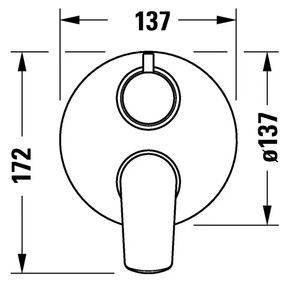 Duravit No.1 - SET vaňová páková batéria podomietková + základné teleso, chróm N15210008010