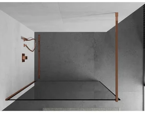 Mexen Kioto, sprchová zástena 60x200 cm, 8mm číre sklo s čiernym rámom, profil ružové zlato, 800-060-101-60-70