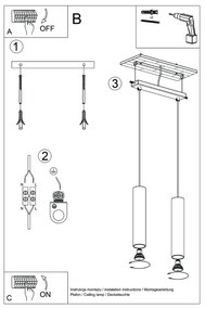 Závesné svietidlo Lagos, 2x béžové kovové tienidlo