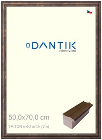 DANTIK rám na obraz 50x70 | TRITON měď antik (Plexi Čiré)