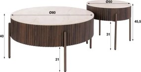 Konferenčný stôl 57-05 Ceramo 2-set 3D ceramik Taj Mahal  - Komfort-nábytok