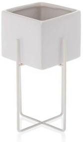 Sada 2 květináčů na stojanu MIZU bílá