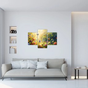 Obraz - Jarná kvetinová lúka, maľba (90x60 cm)