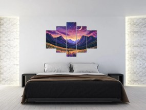 Obraz - Fialová krajina (150x105 cm)