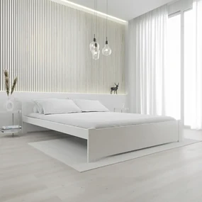 Posteľ IKAROS 140 x 200 cm, biela Rošt: S latkovým roštom, Matrac: Matrac COCO MAXI 20 cm