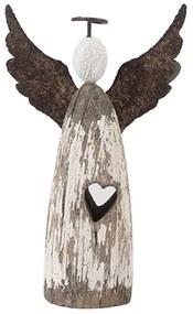 Dekorácia drevená figúrka anjel Angel Rustic S - 7*3*12 cm