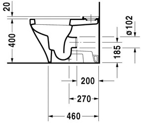 DURAVIT DuraStyle WC misa kombi s Vario odpadom, 370 mm x 400 mm x 630 mm, 2155090000