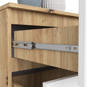 Komoda Kuba 160 cm 4 zásuvky dub artisan/biela