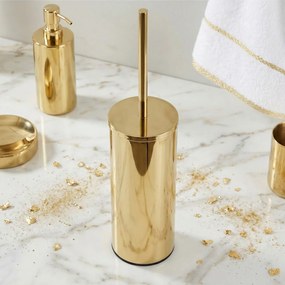 Rea Til, kovový stojan na WC s kefou, zlatá lesklá, REA-88090