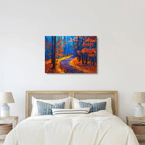 Sklenený obraz jesenného lesa (70x50 cm)