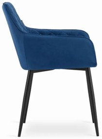 TRENDIE Zamatová stolička Amsterdam modrá